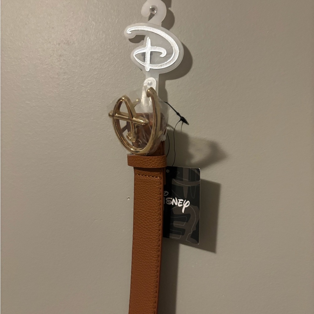 Medium Disney Tan Belt with Gold Buckle